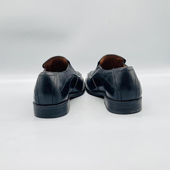 Johnston & Murphy Shoes Mens 7 Black Leather Slip On Dress Oxford Square Toe